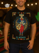 Playera Negra “El Músico” – Inspiración Lotería Mexicana