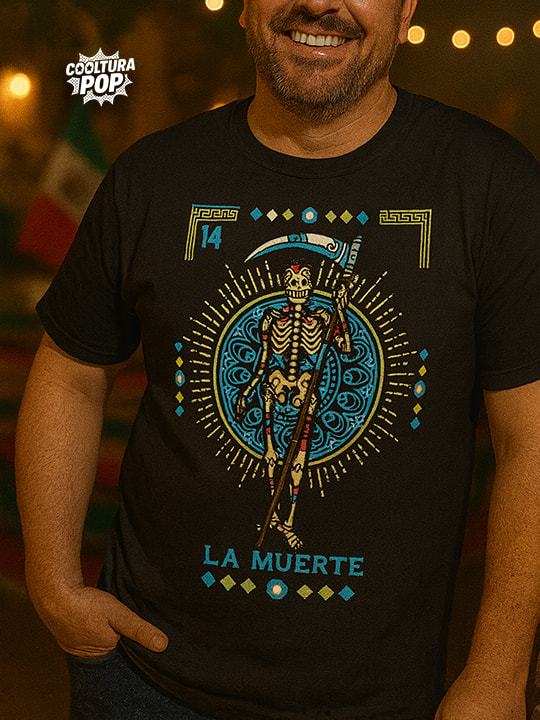 Playera Negra “La Muerte” – Inspiración Lotería Mexicana